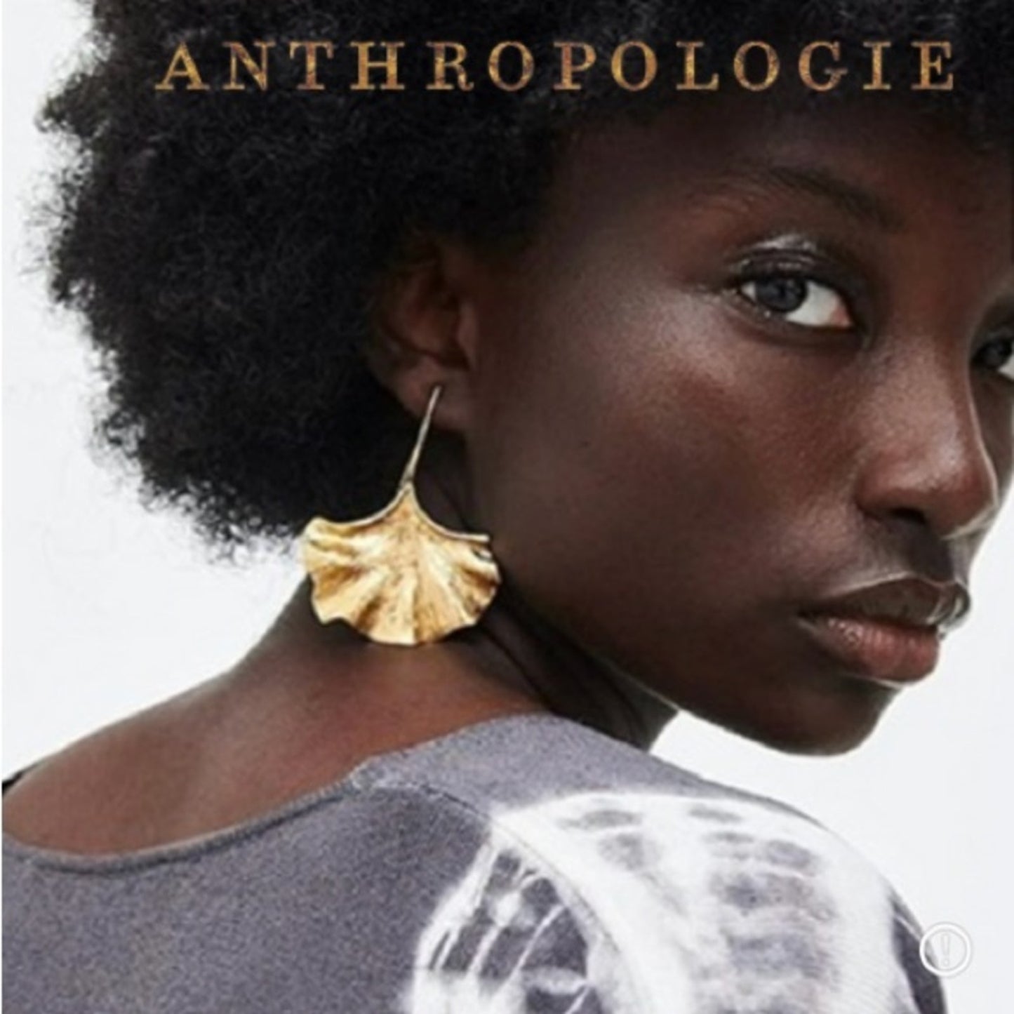 ANTHRO Gold Plated Ginko Leaf Earrings