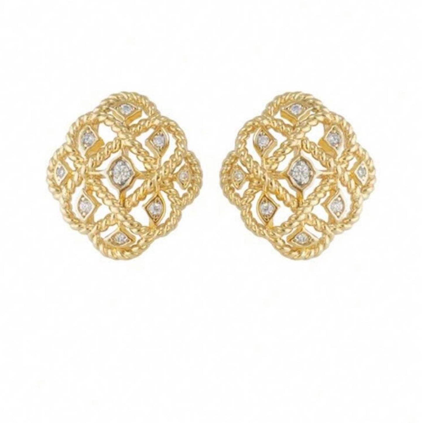 “Azure” Gold Etched Earrings