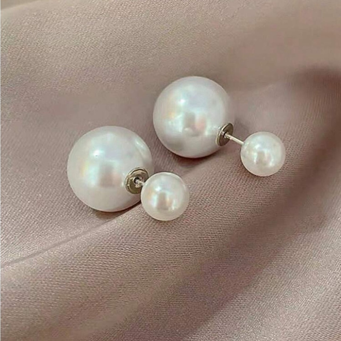 SILVER Anthro Shashi Fenmore Pearl Earrings