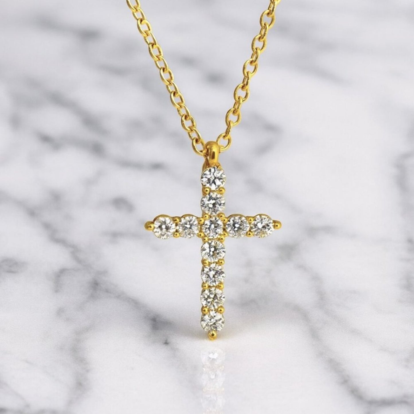 "Eden" Lab Diamond 925 Cross Necklace