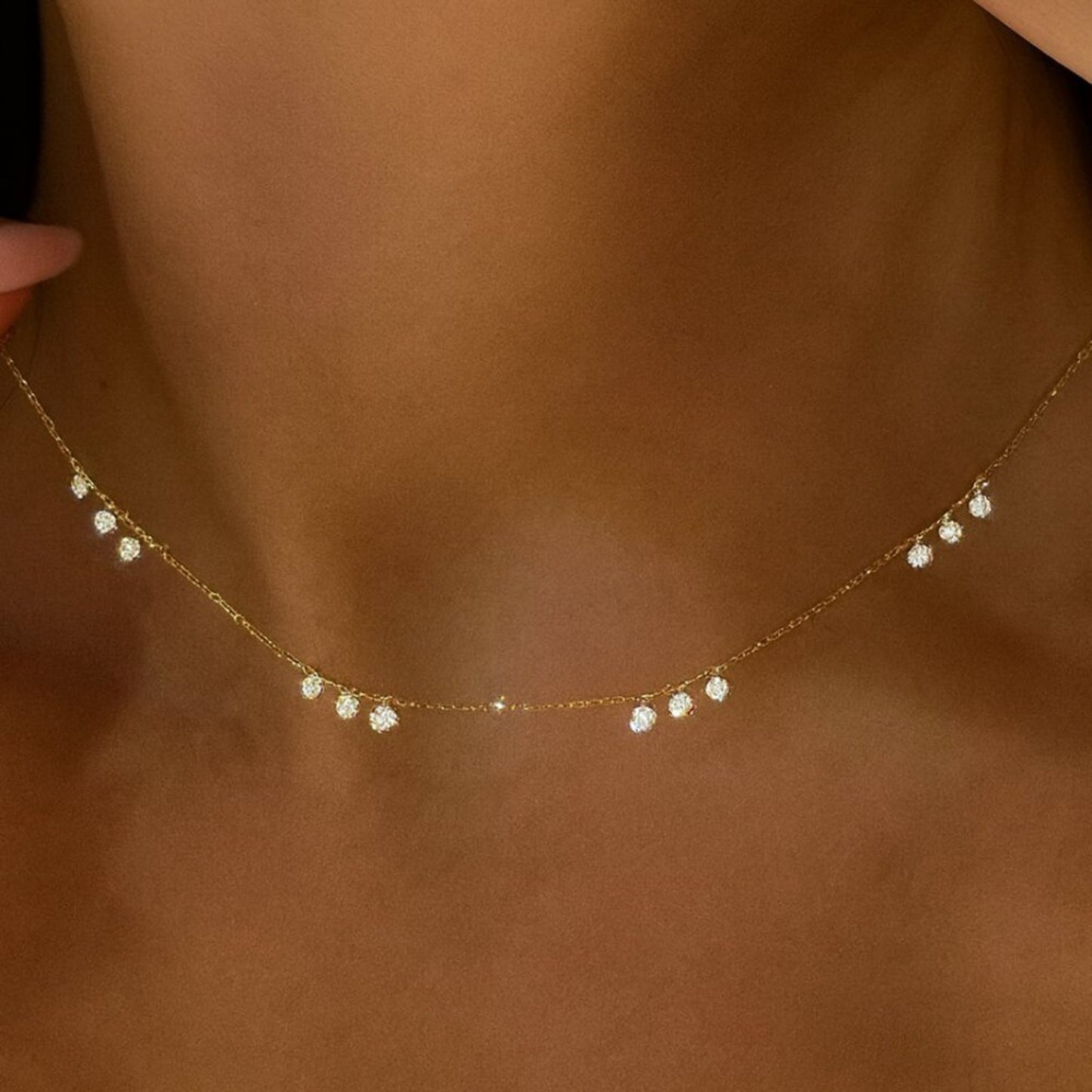 "Sutton" 925 Gold Swarovski Crystal Necklace