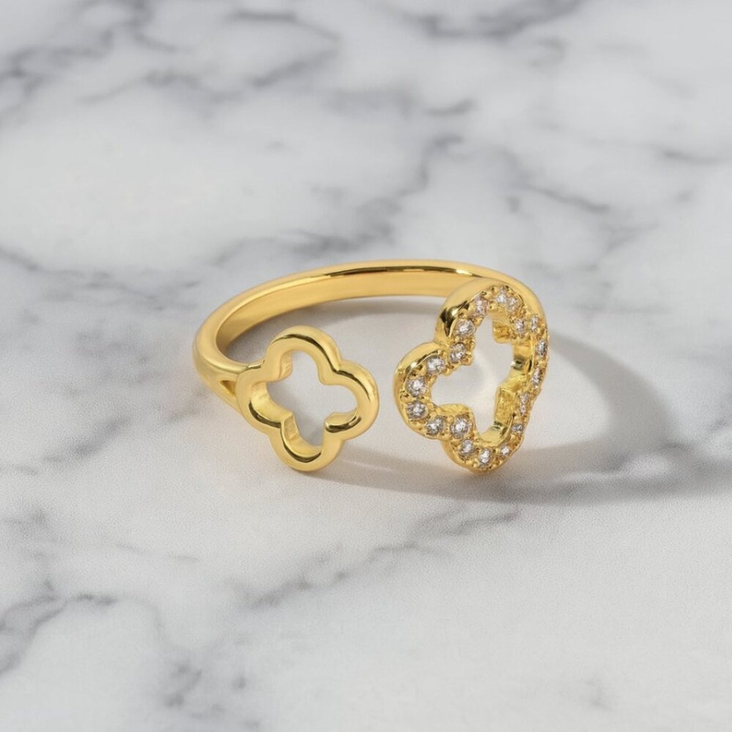 “Ireland” Ring ✨ Adjustable Clover Bling Ring