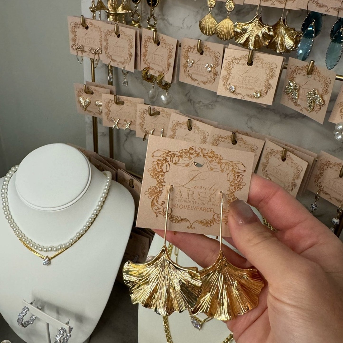 ANTHRO Gold Plated Ginko Leaf Earrings