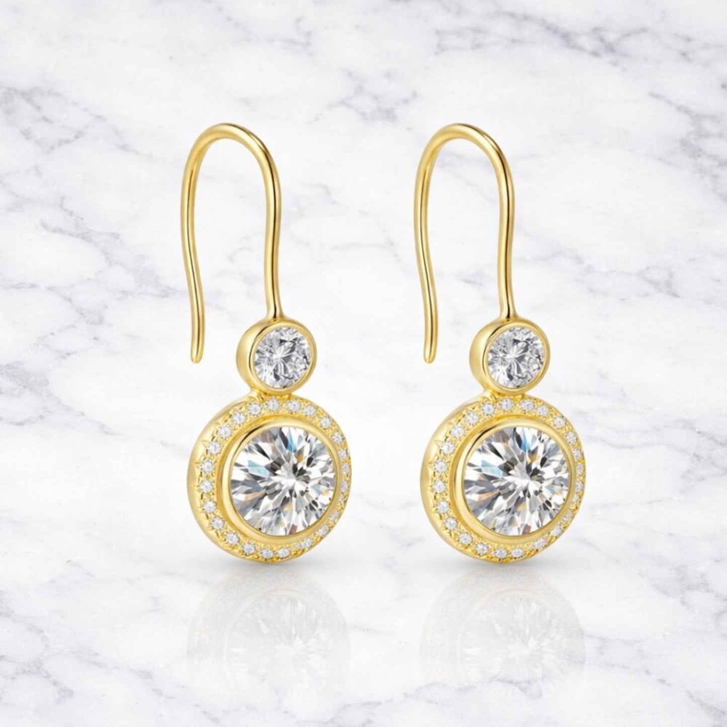 "Lenley" 1.3 Carat Lab Diamond Gold Earrings