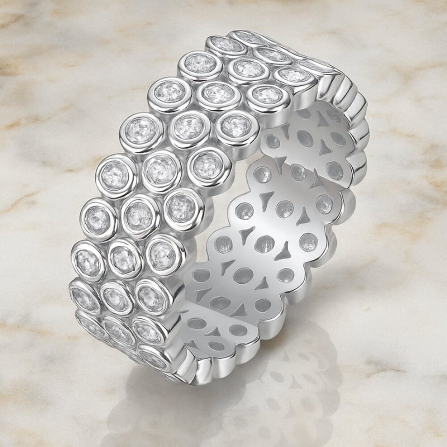 "Prestyn" Demi Fine Layered Ring Silver