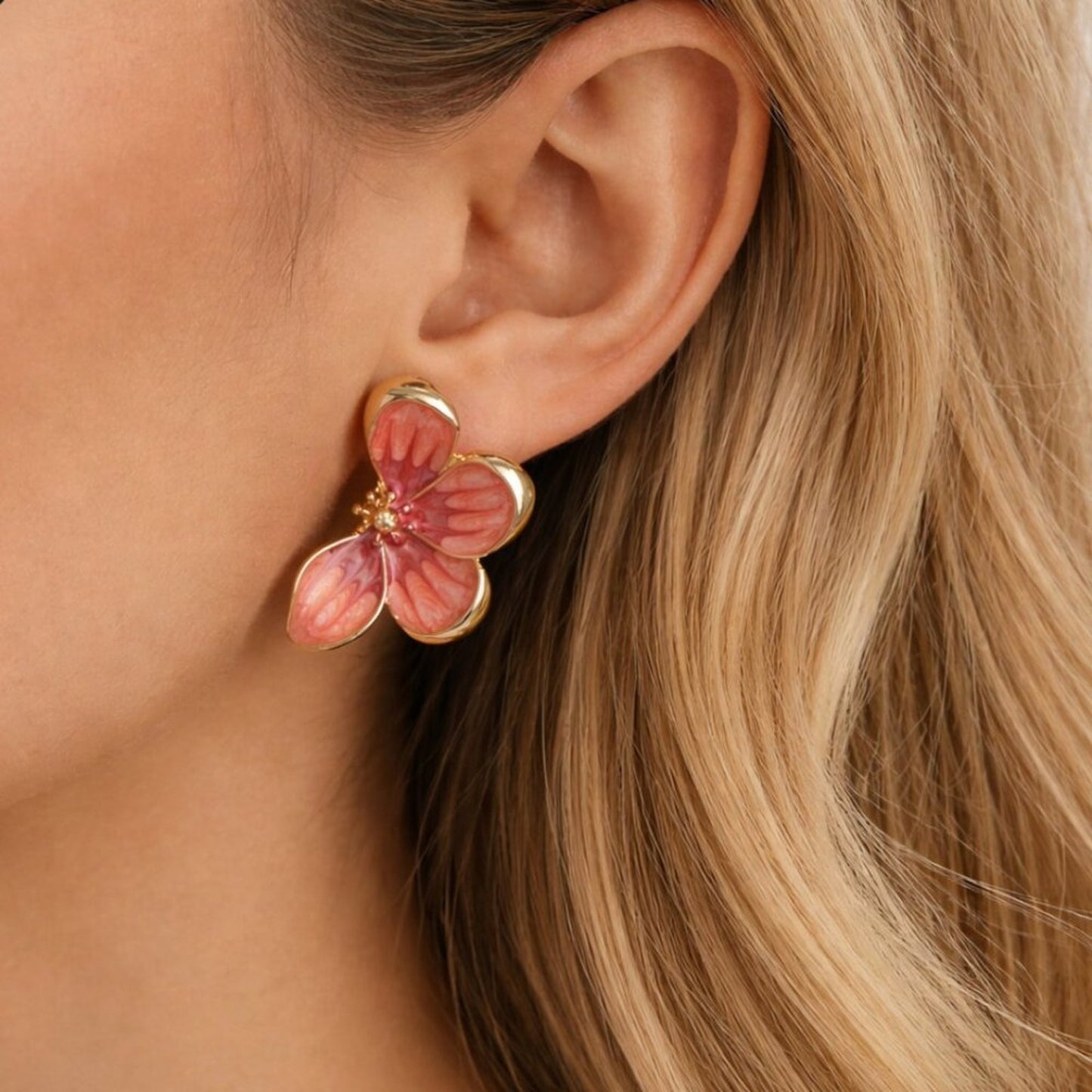 Pink "Sophia" Floral Earrings