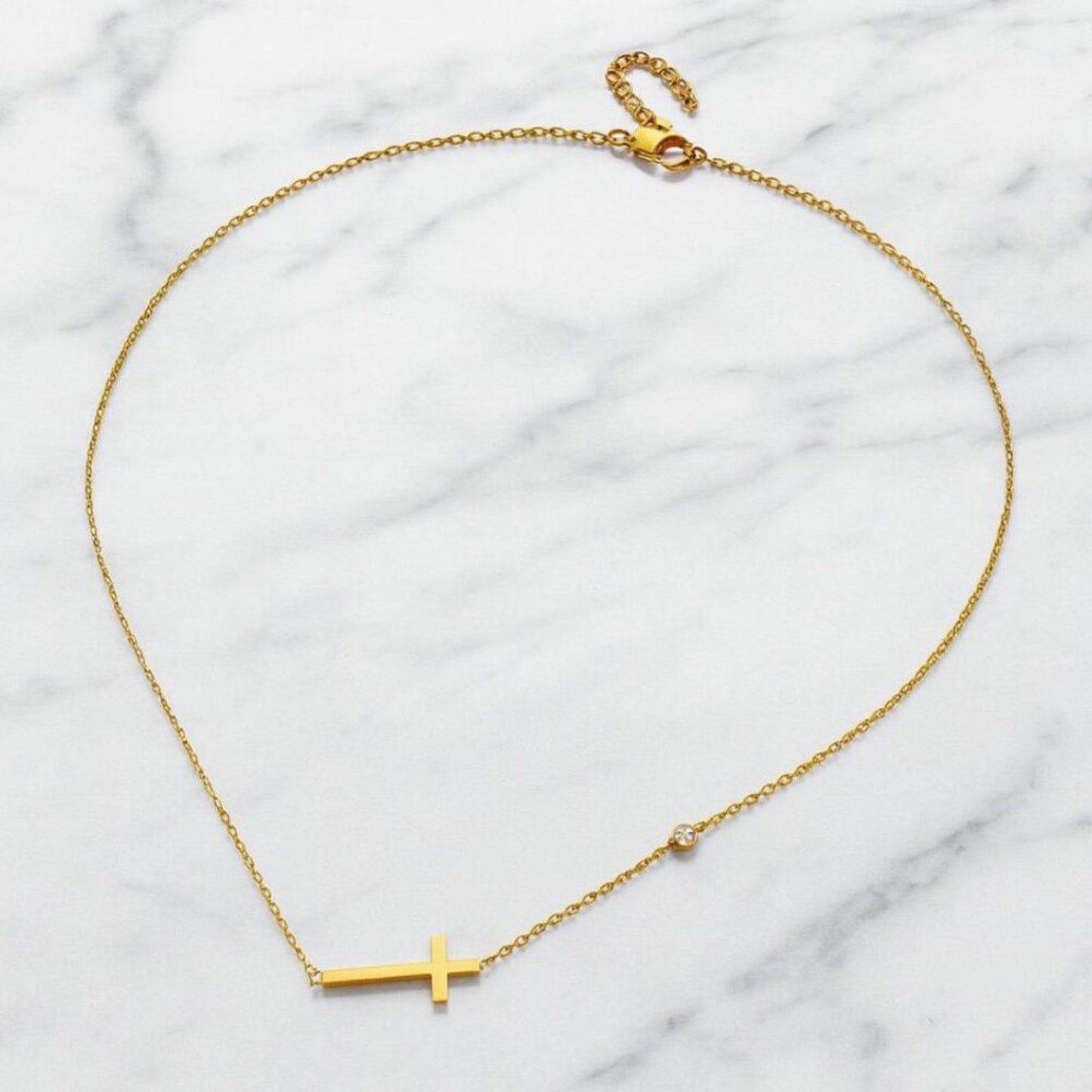 "Proverbs" Cross Necklace Gold