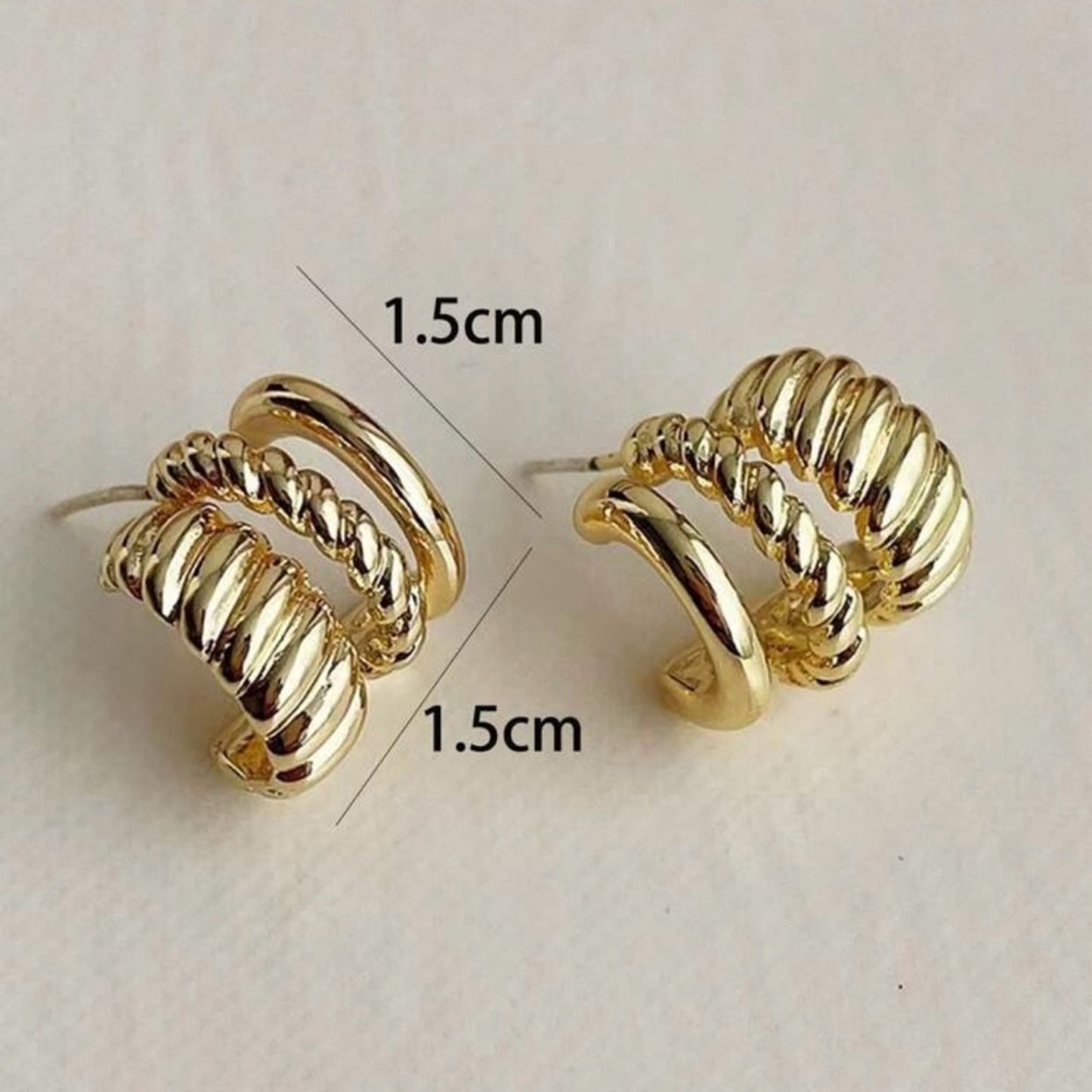 “Leanna” Gold illusion hoop earrings