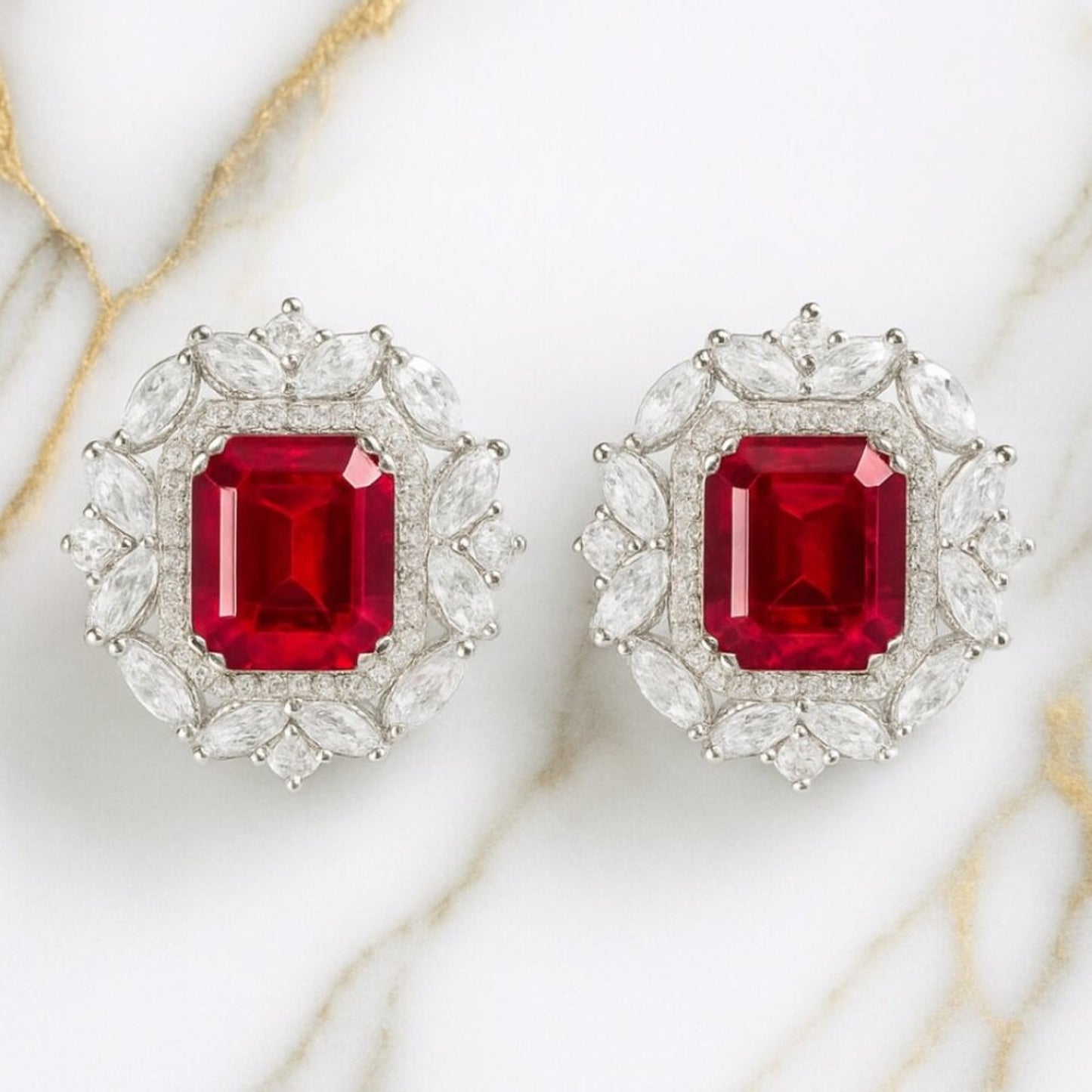 "London" Silver Gemstone Earrings