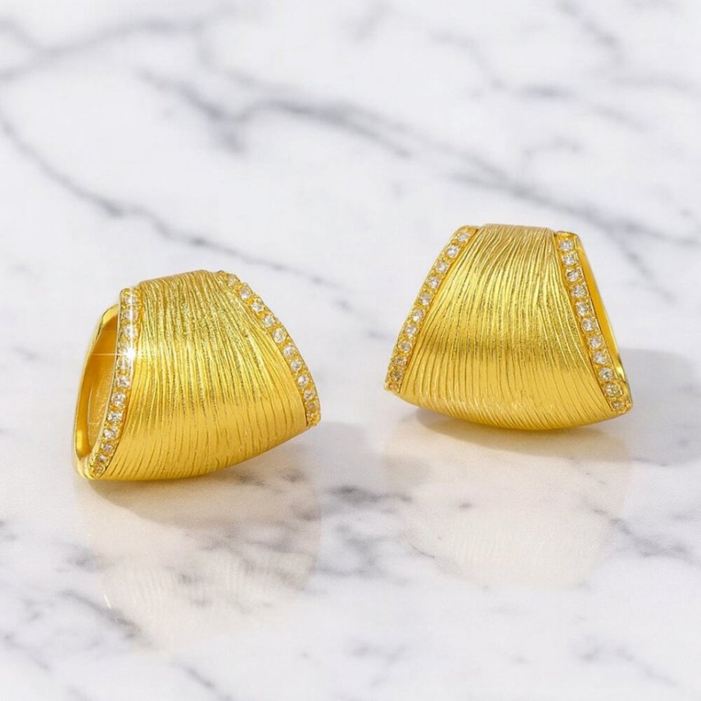 "Greta" Gold Etched Earrings