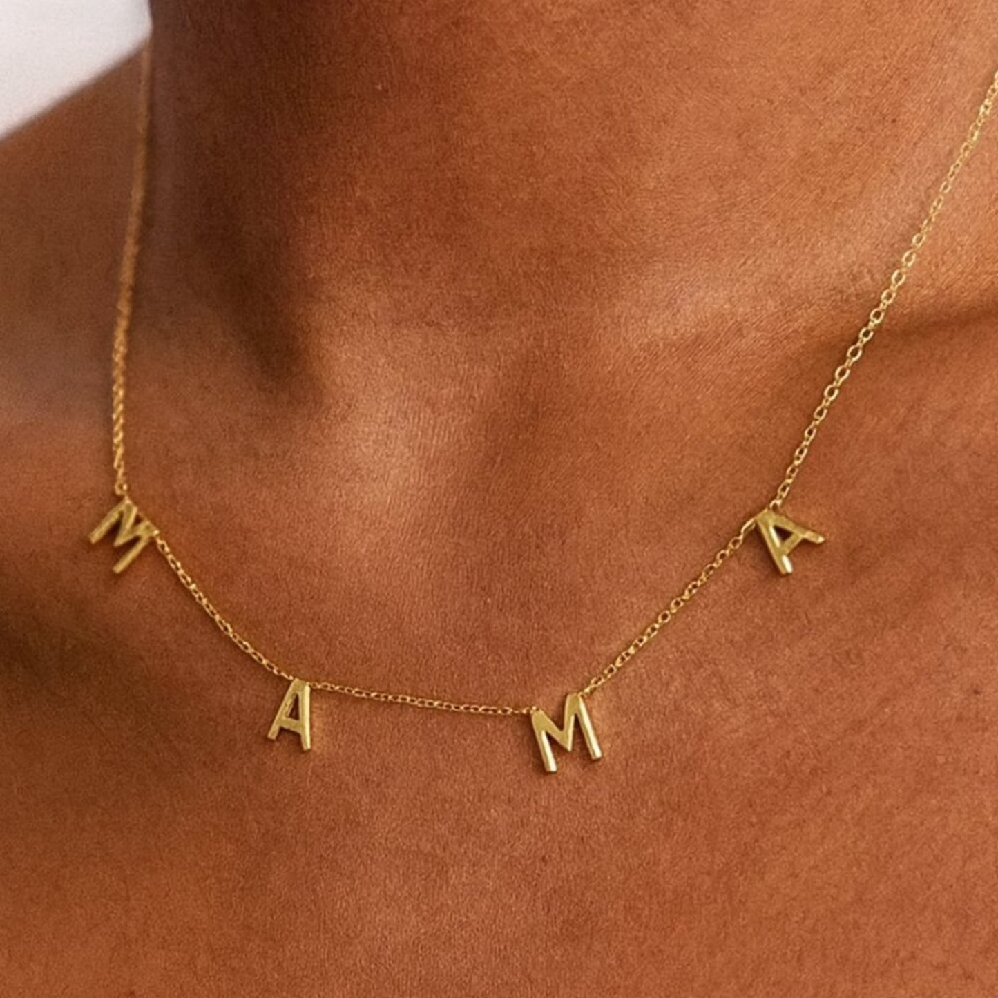 MAMA Gold Plated Stainless Steel Necklace