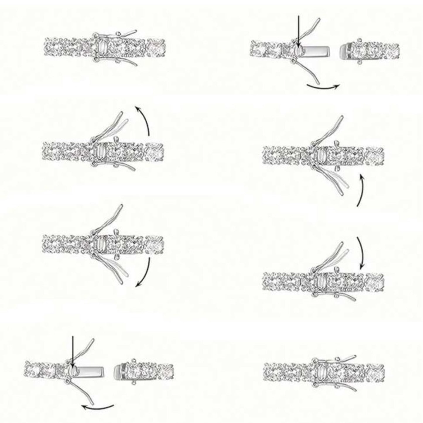 “Bellagio” LUXE 3 Prong Tennis Necklace 18” inch