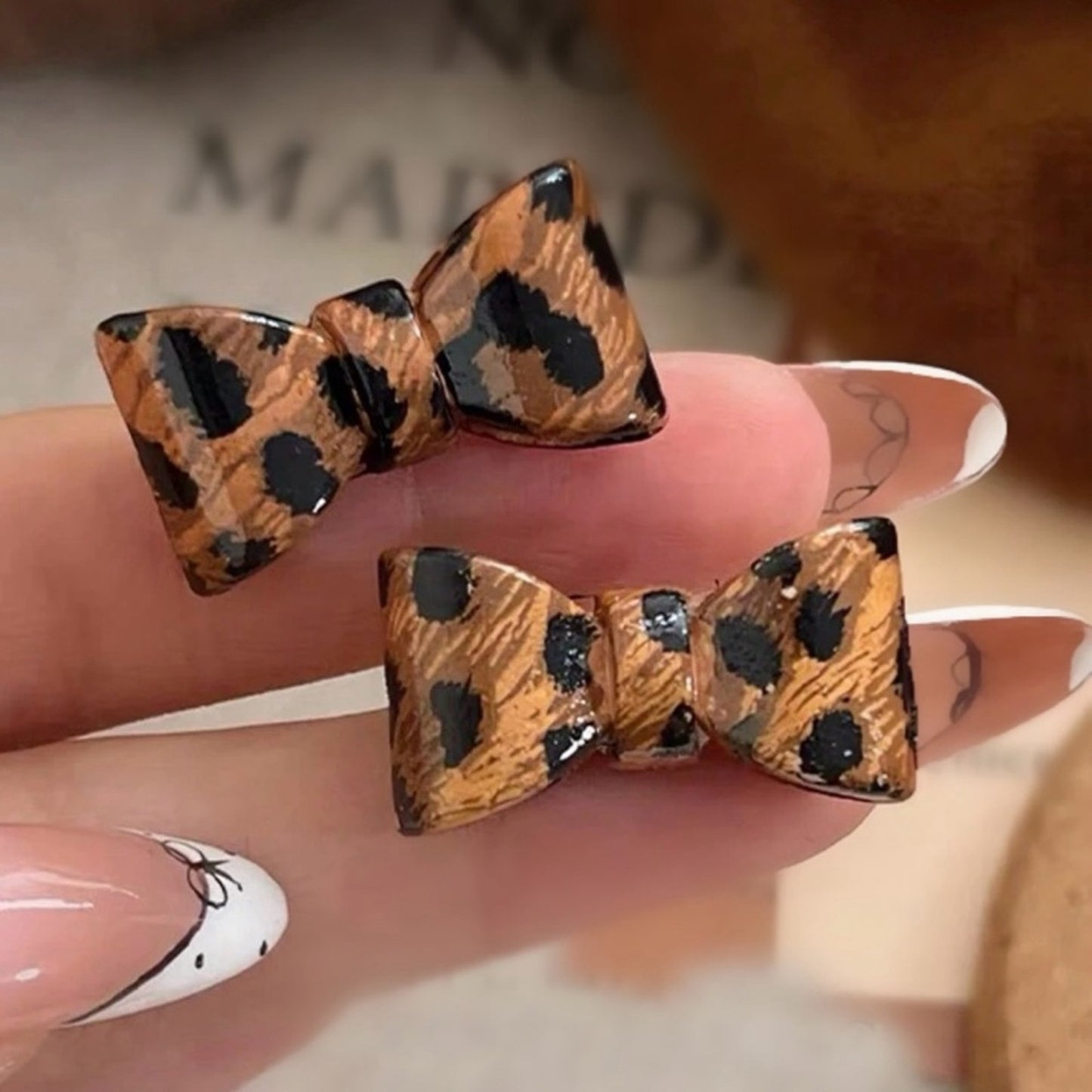 Leopard Bow Earrings