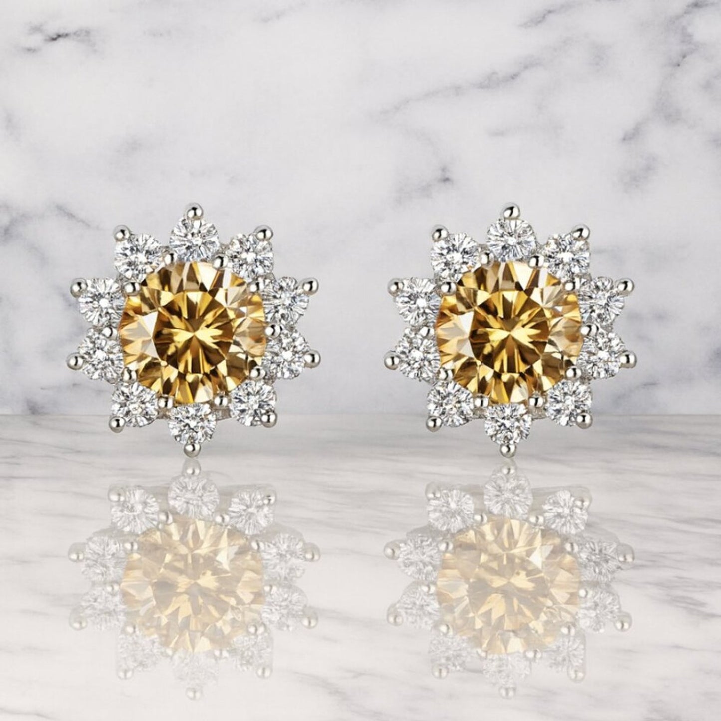 "Zoë" Lab Diamond Stud Earrings