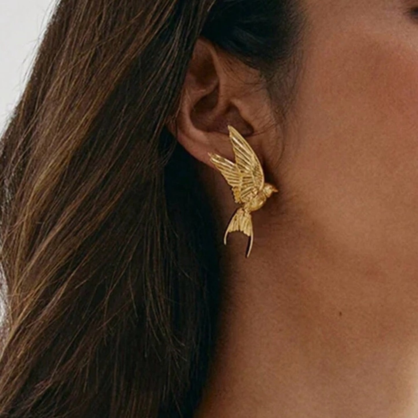 “Hello Birdie” 18K Vintage Inspired Gold Bird Earrings