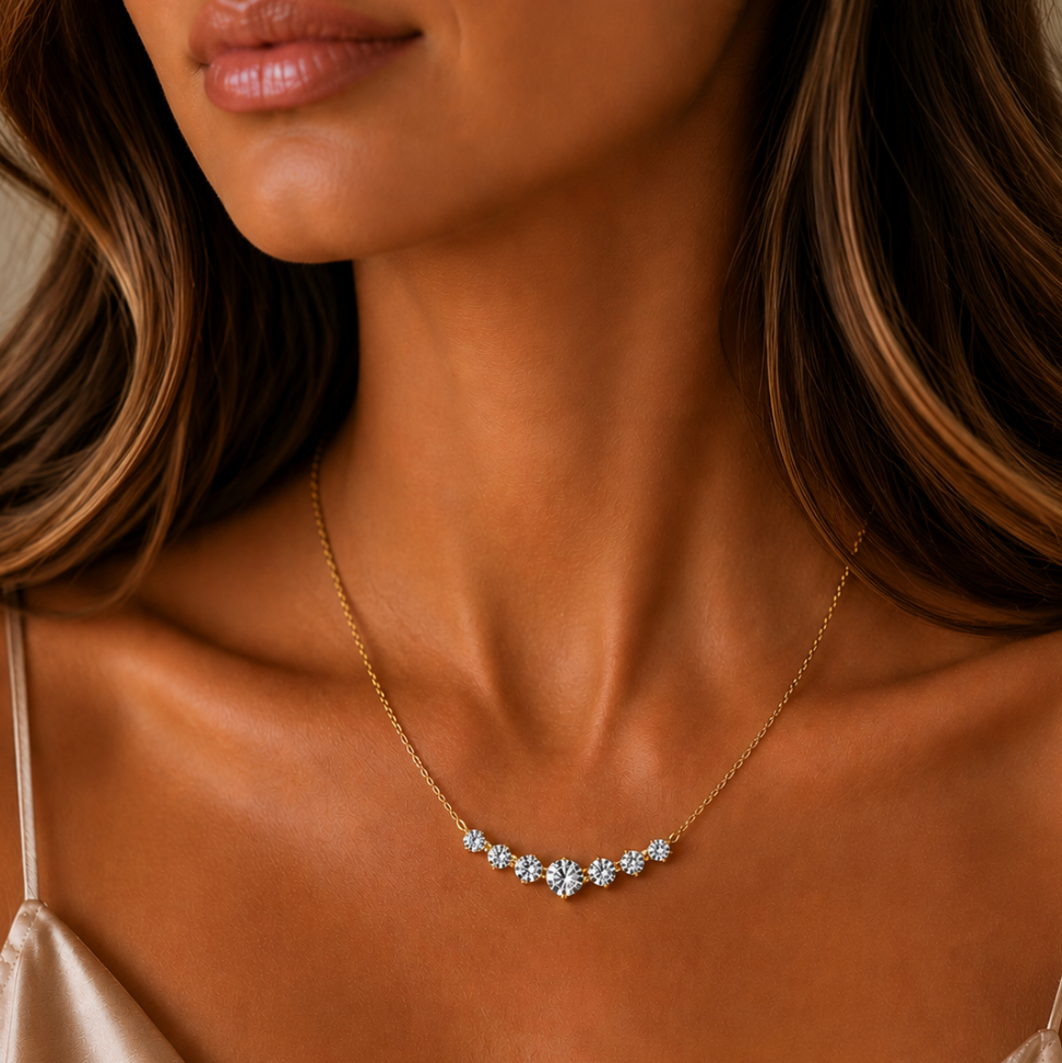 "Allison" Lab Diamond Cascade Necklace