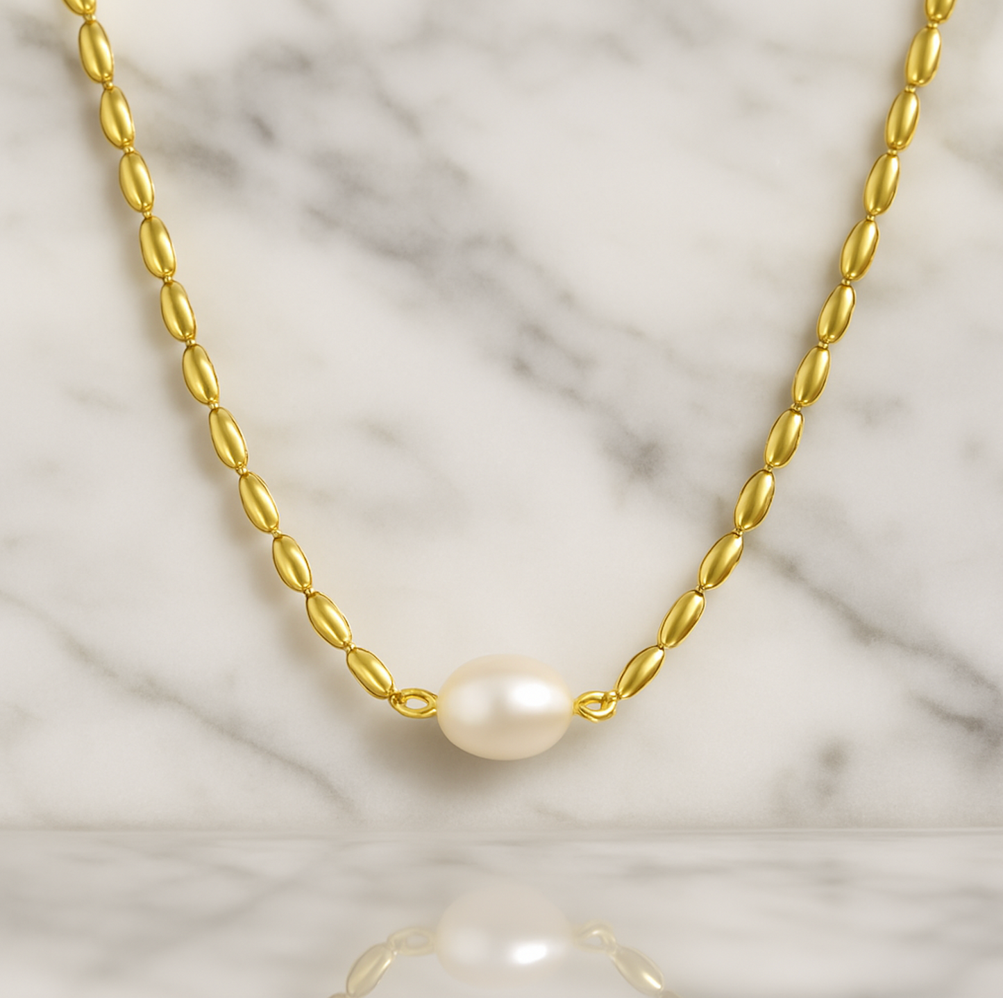 “Joanna” 18k Waterproof Pearl Necklace
