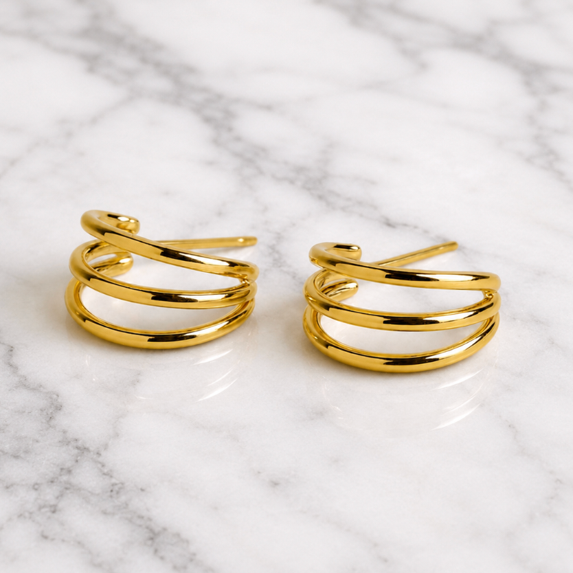 “Hazel” Waterproof illusion hoop earrings