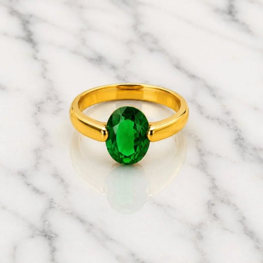 Blue Topaz Waterproof Ring | Kinsley | 18K Gold