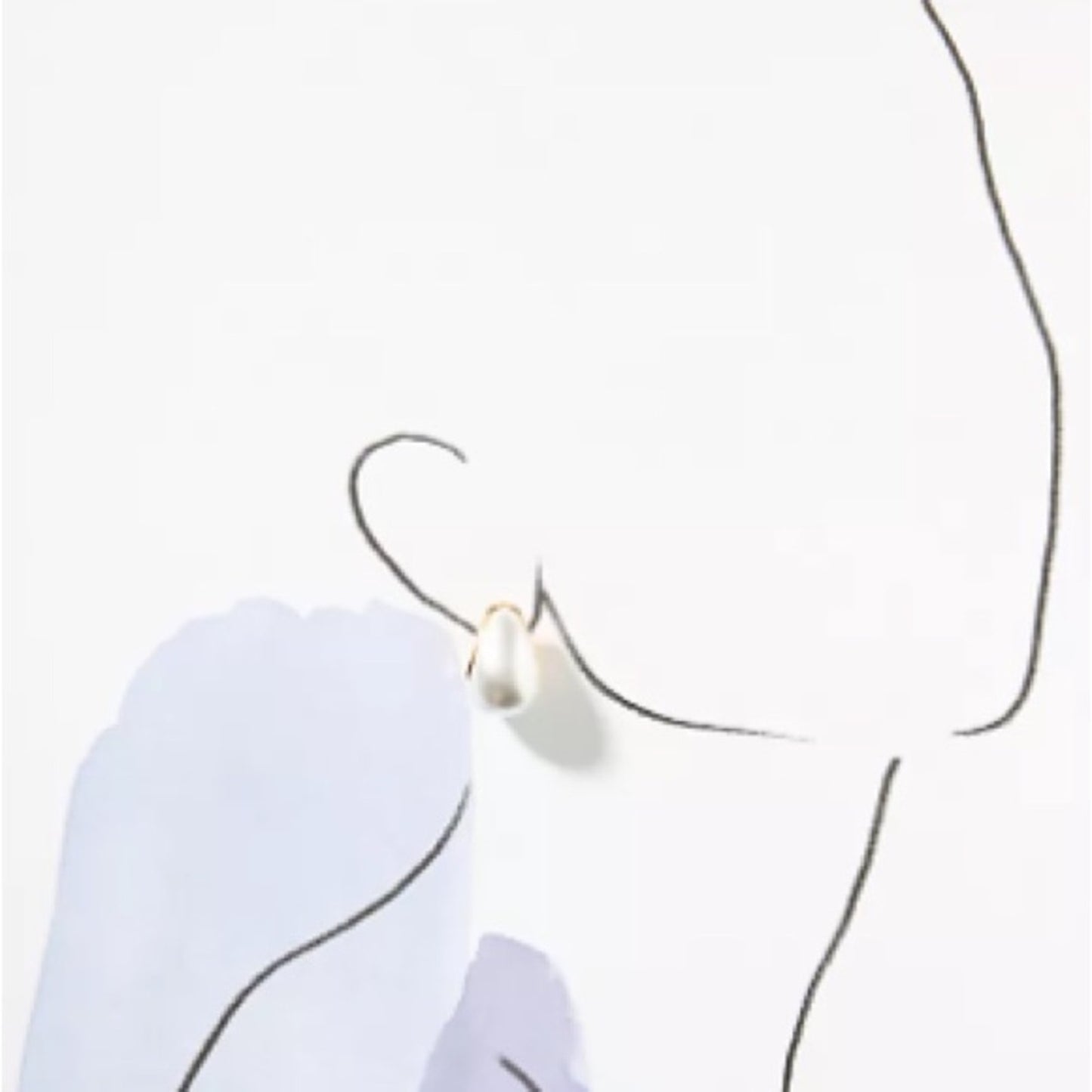 Anthro "Emily" Pearl drop hoop earrings