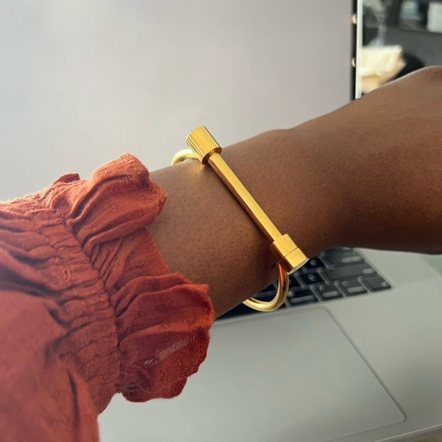 Horseshoe Cuff Screw On Bar Bracelet