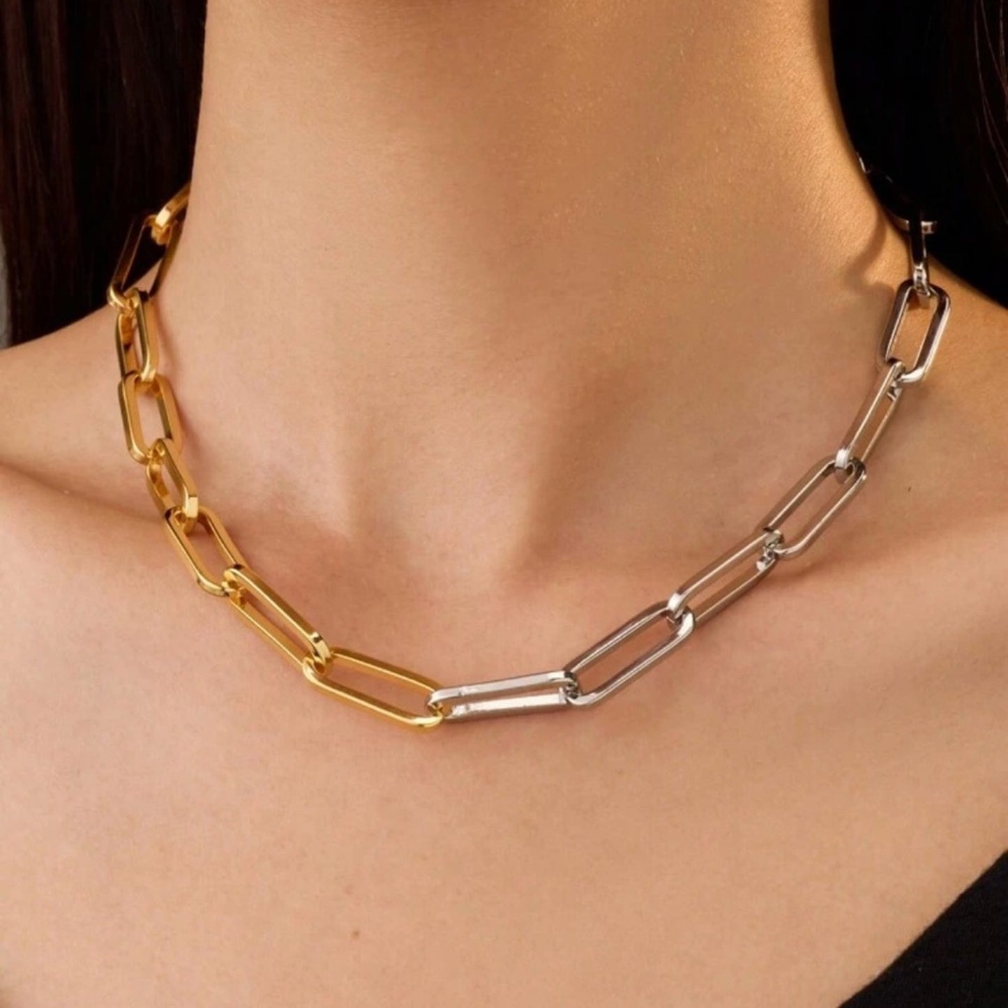 “Everette” Necklace Two-Toned Mixed Metal