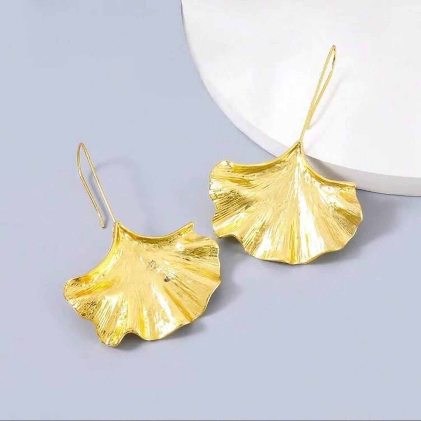 ANTHRO Gold Plated Ginko Leaf Earrings
