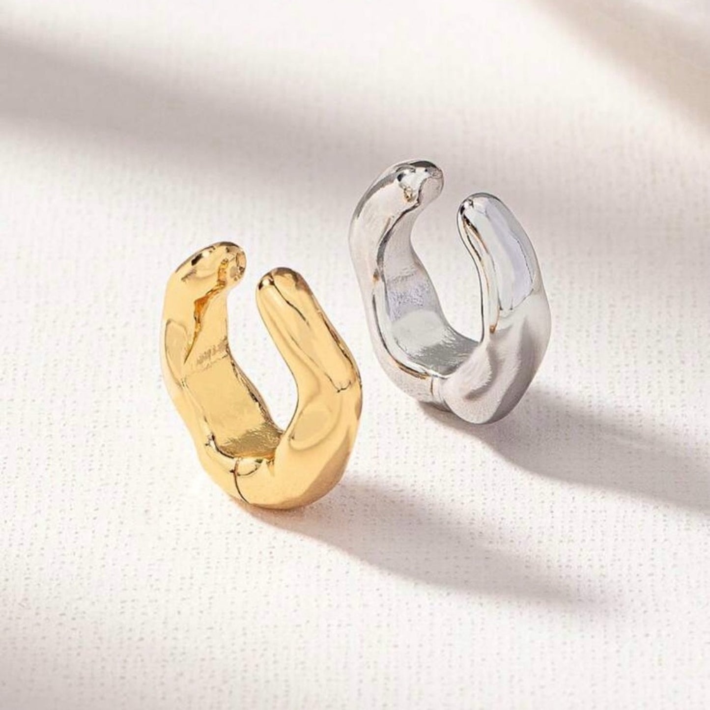 “Aria” 2pc Mixed Metal Cuff Earring Set