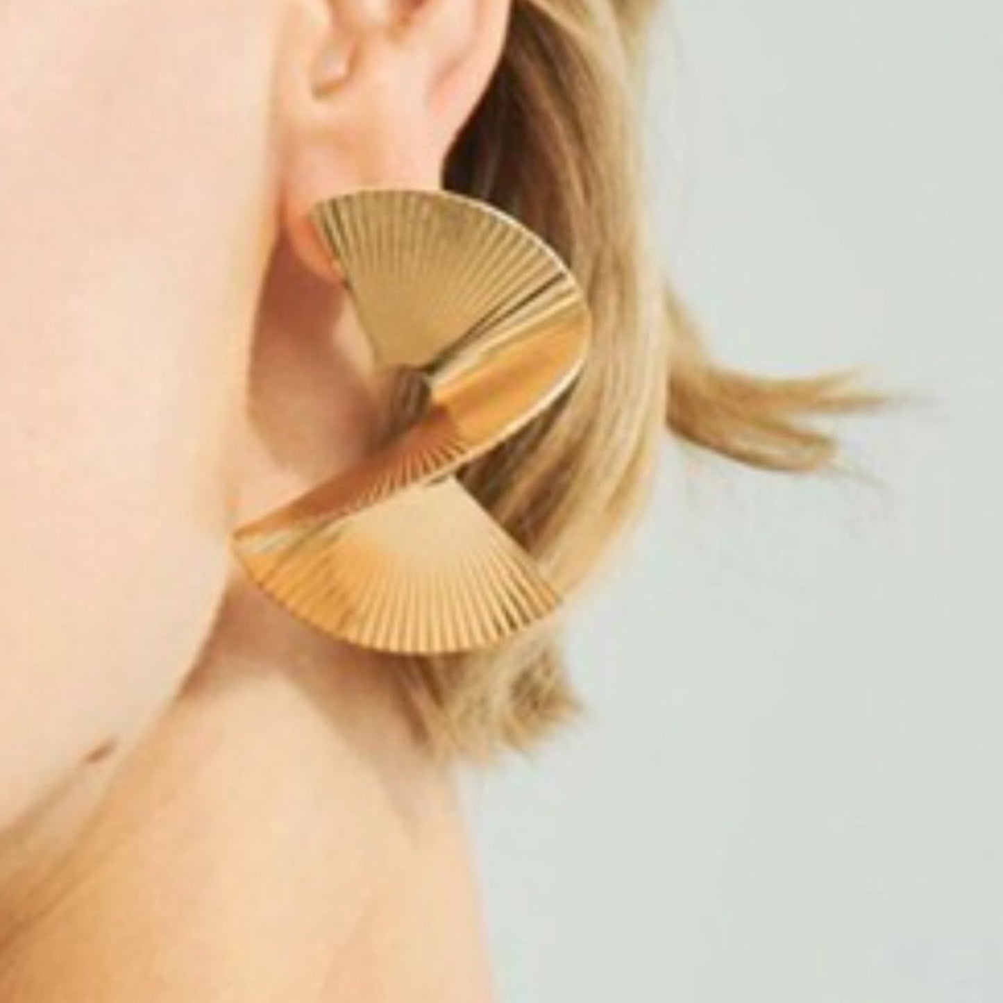 "Flare" Earrings - Textured spiral gold fan out statement earrings