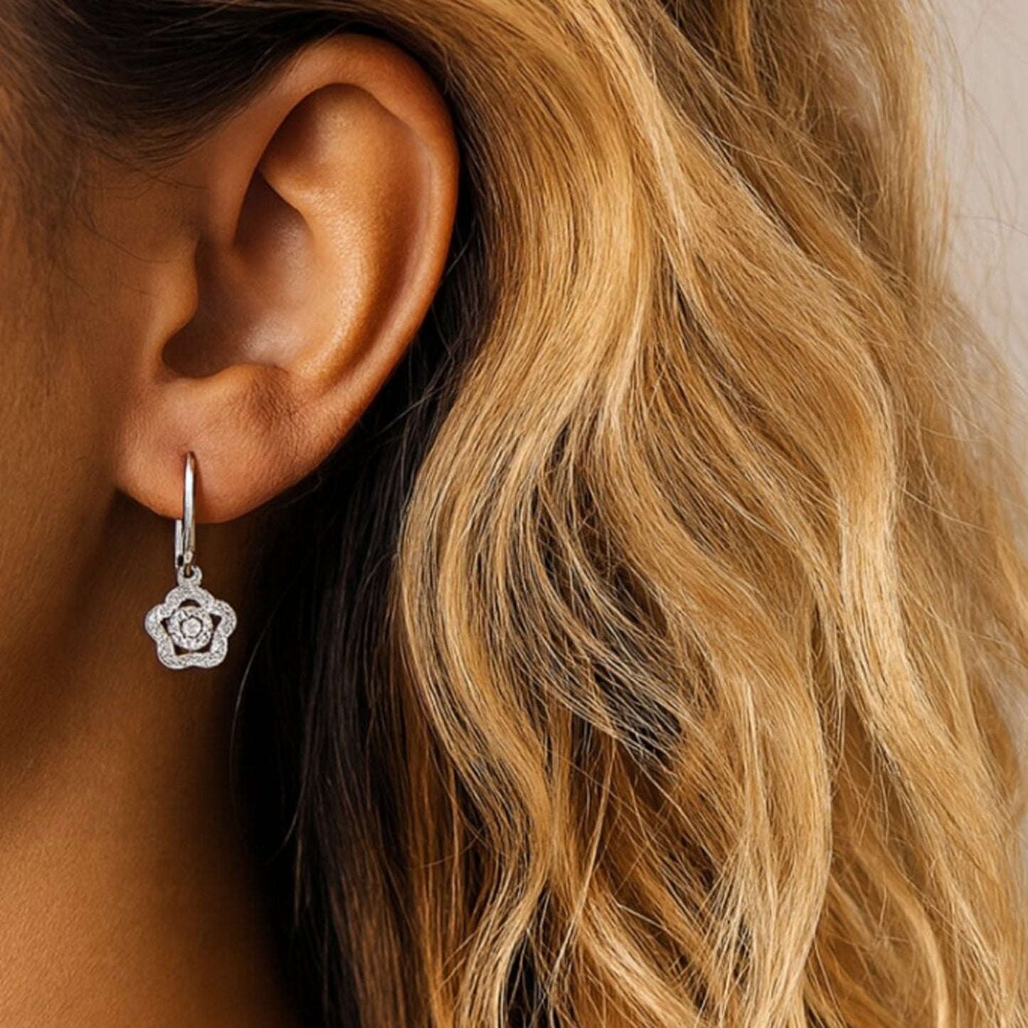 "MaryKate" Lab Diamond 925 Clover Earrings