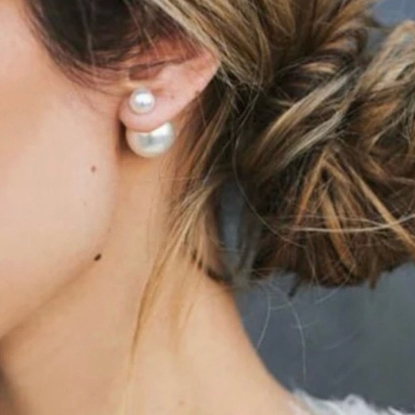 SILVER Anthro Shashi Fenmore Pearl Earrings