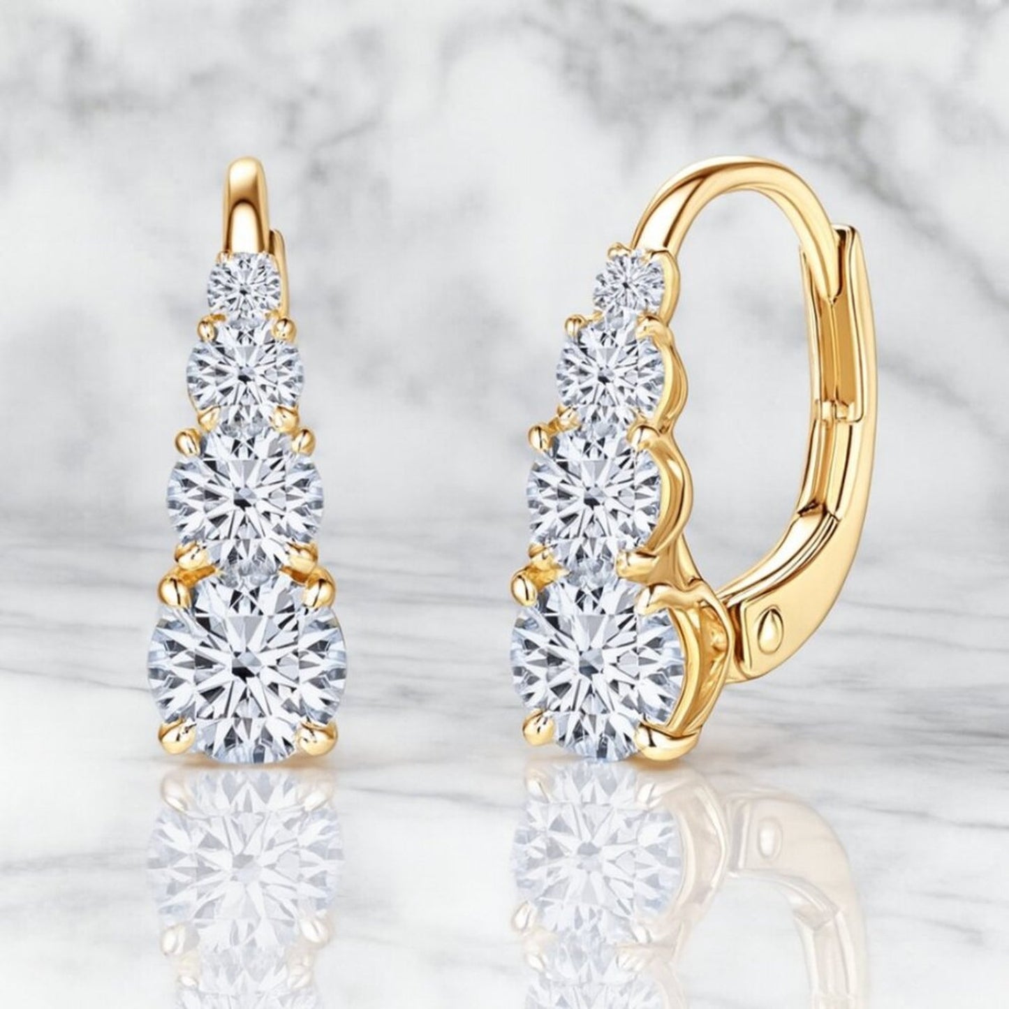 "Quinn" Lab Diamond 925 Lab Hoop Earrings