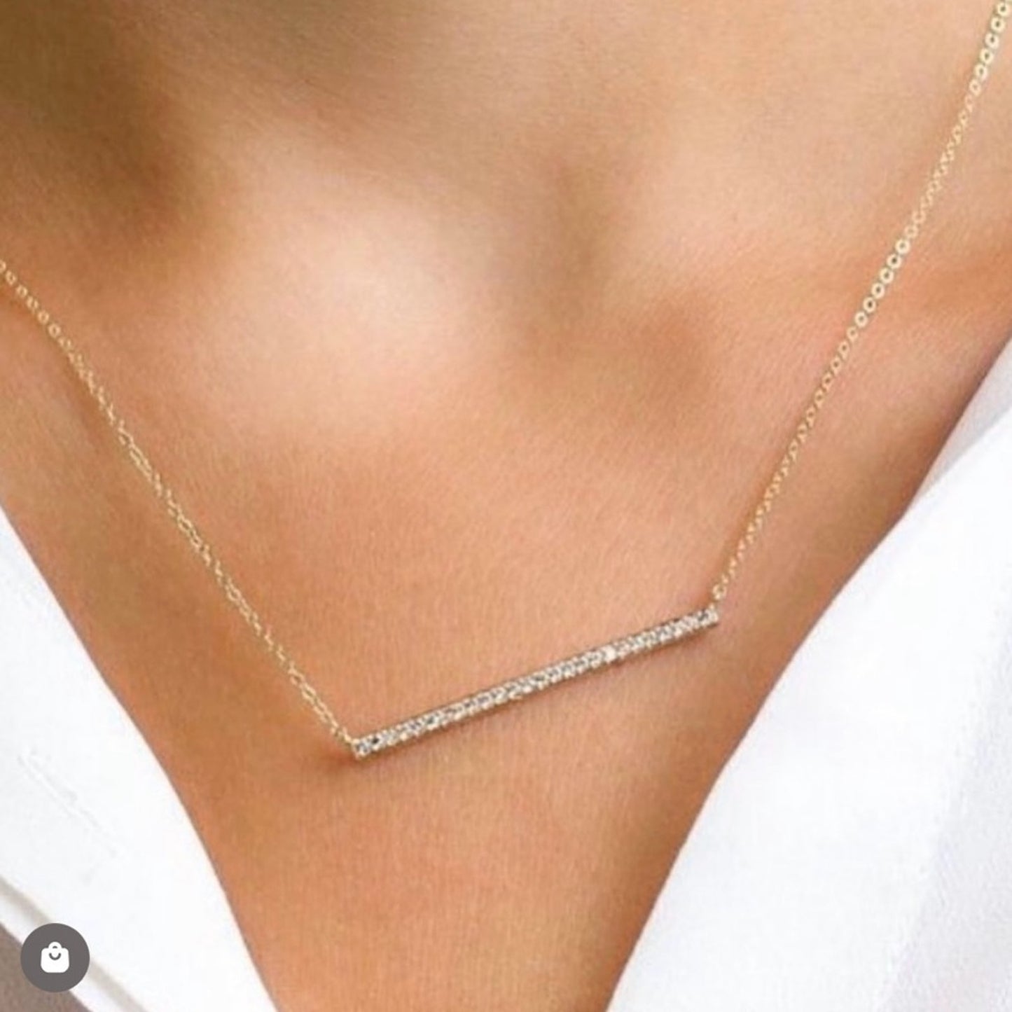“BELLA” Gold Bar Bling Necklace