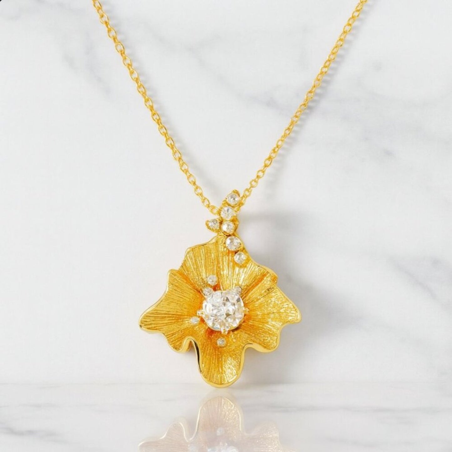 "Maelynn" Gold Floral Necklace