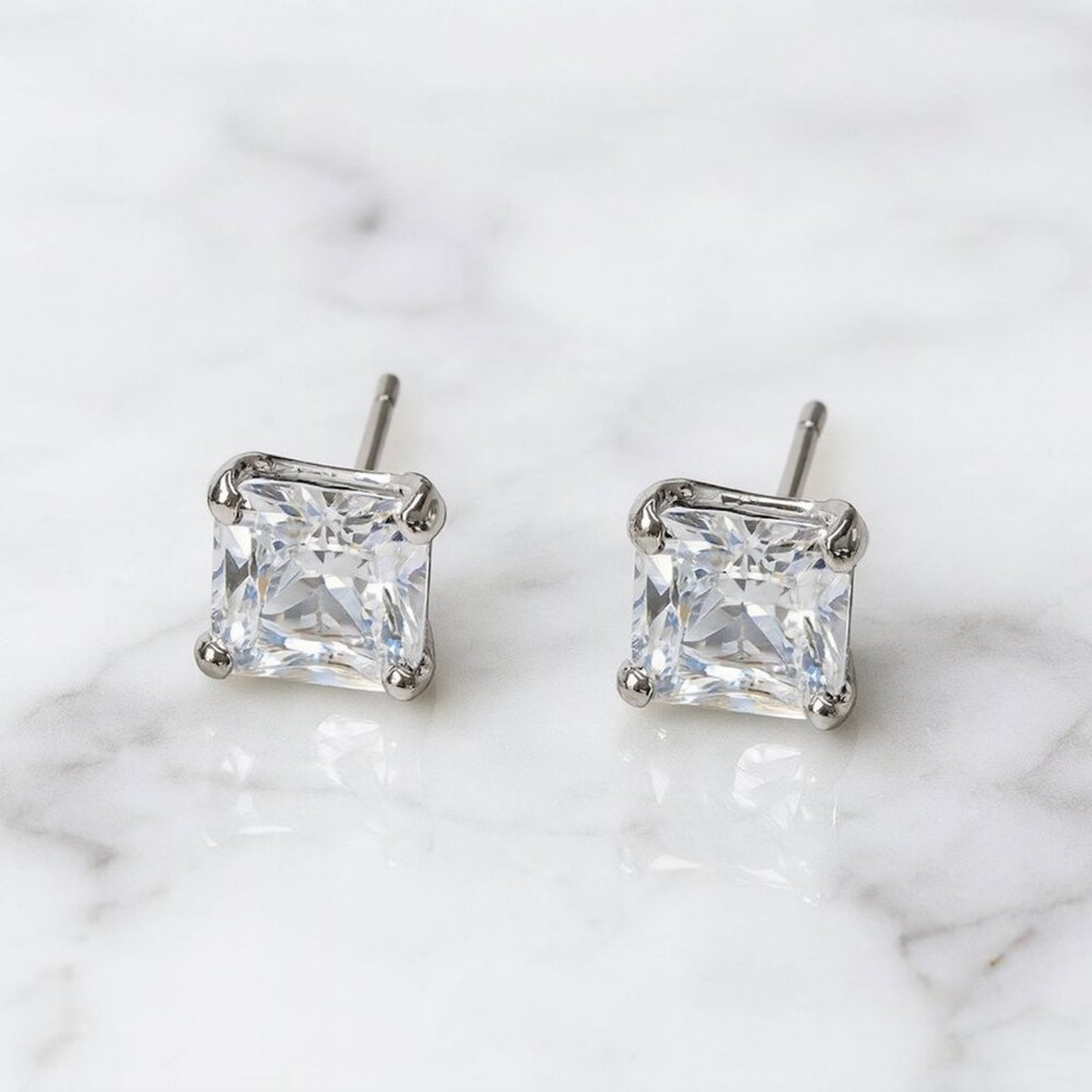 "Tommie" 2.5 Carat Princess Cut Studs