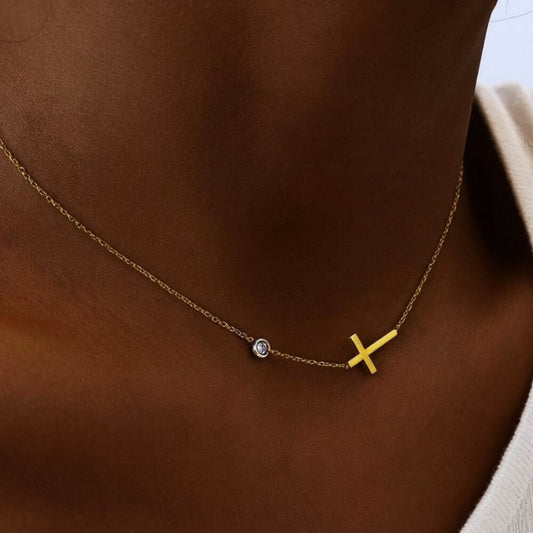 "Proverbs" Cross Necklace Gold