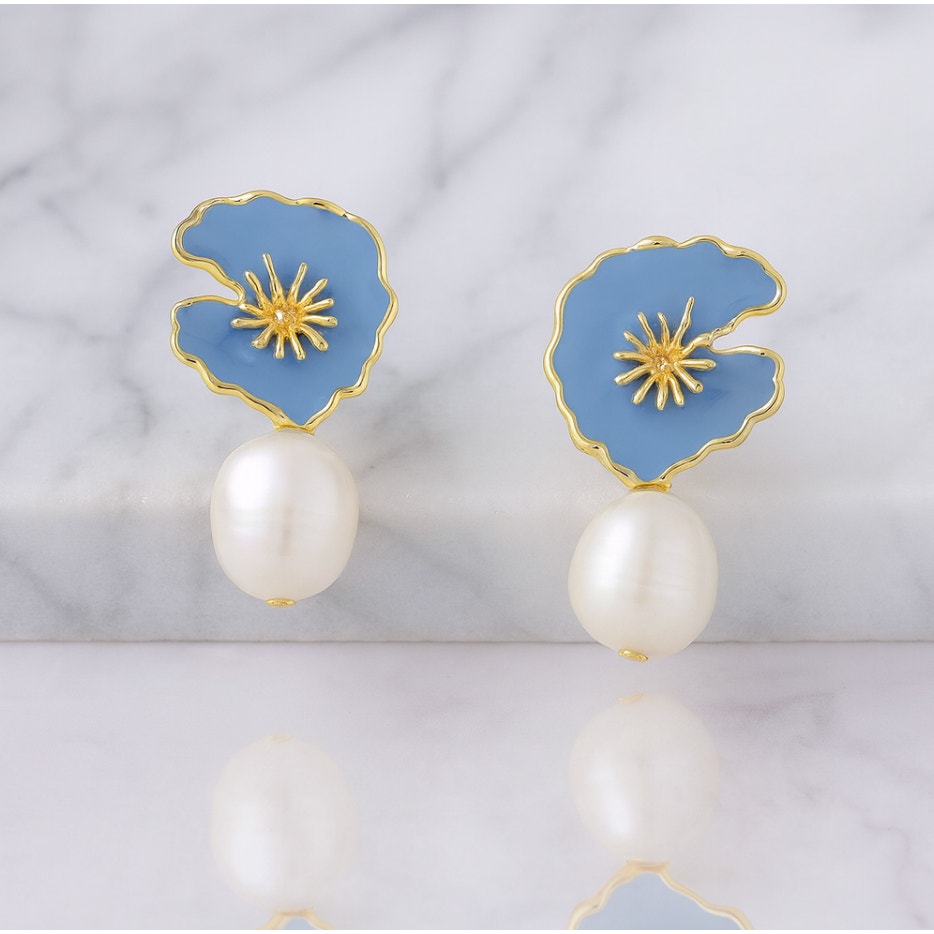Blue Gavigan Floral Earrings
