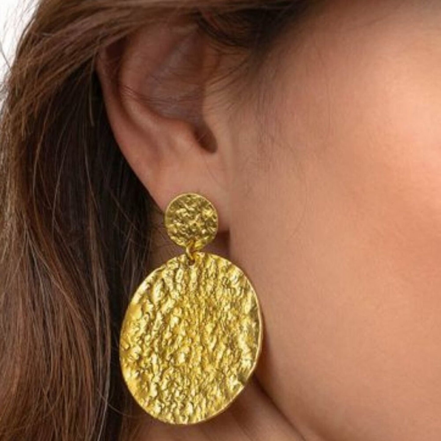 🇮🇹 “Romana” Geometric Hoop Earrings Gold