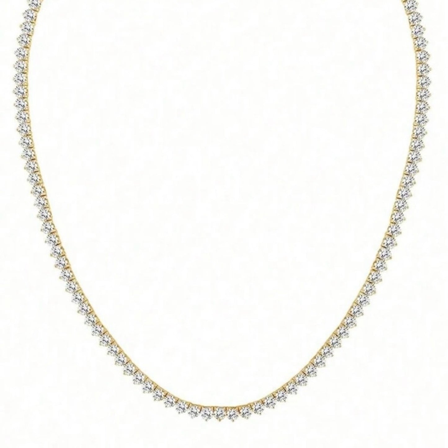 “Bellagio” LUXE 3 Prong Tennis Necklace 18” inch