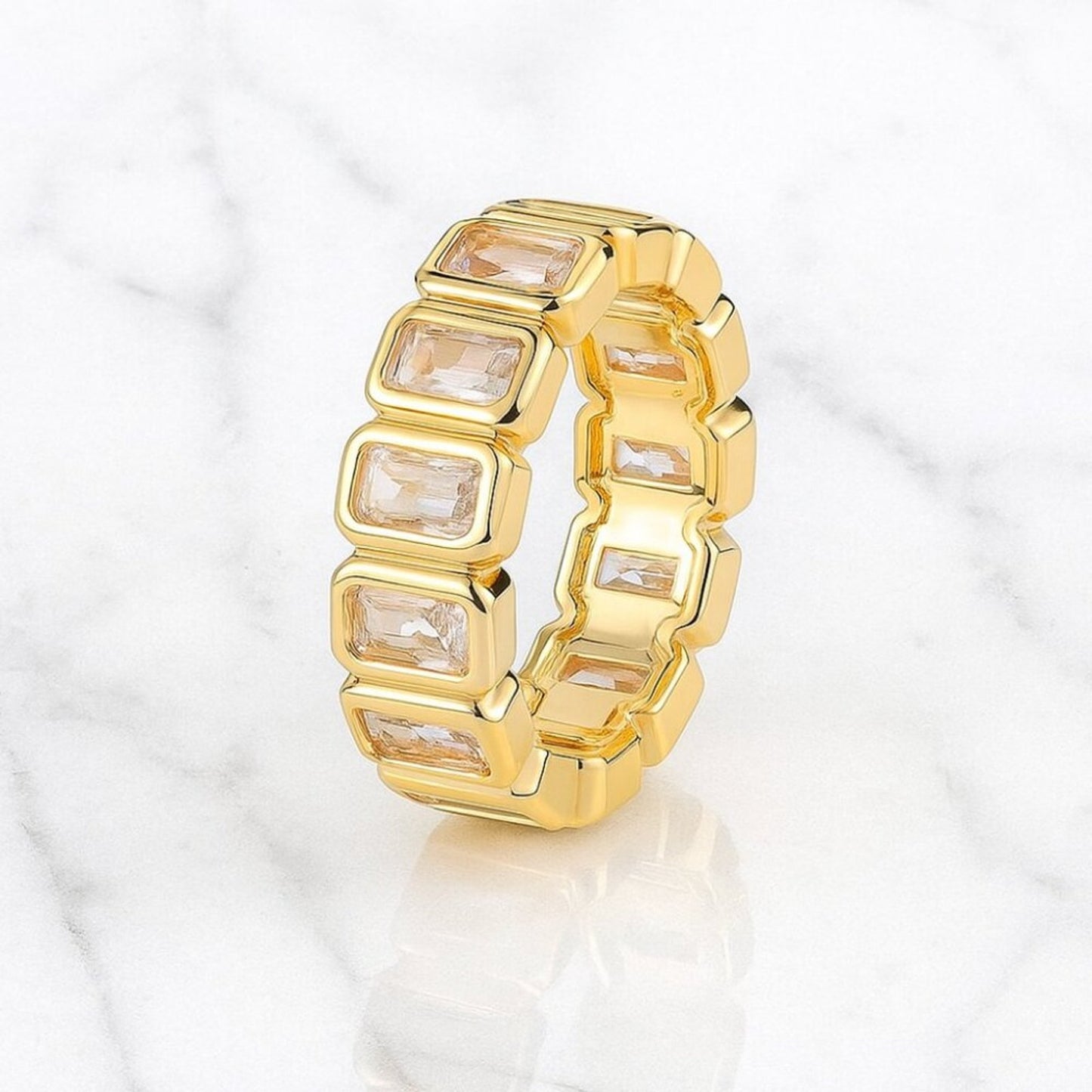 "Devyn" Emerald Cut Eternity Ring