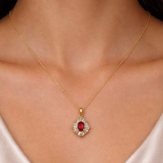 "Josephine" Burgundy Gemstone Necklace