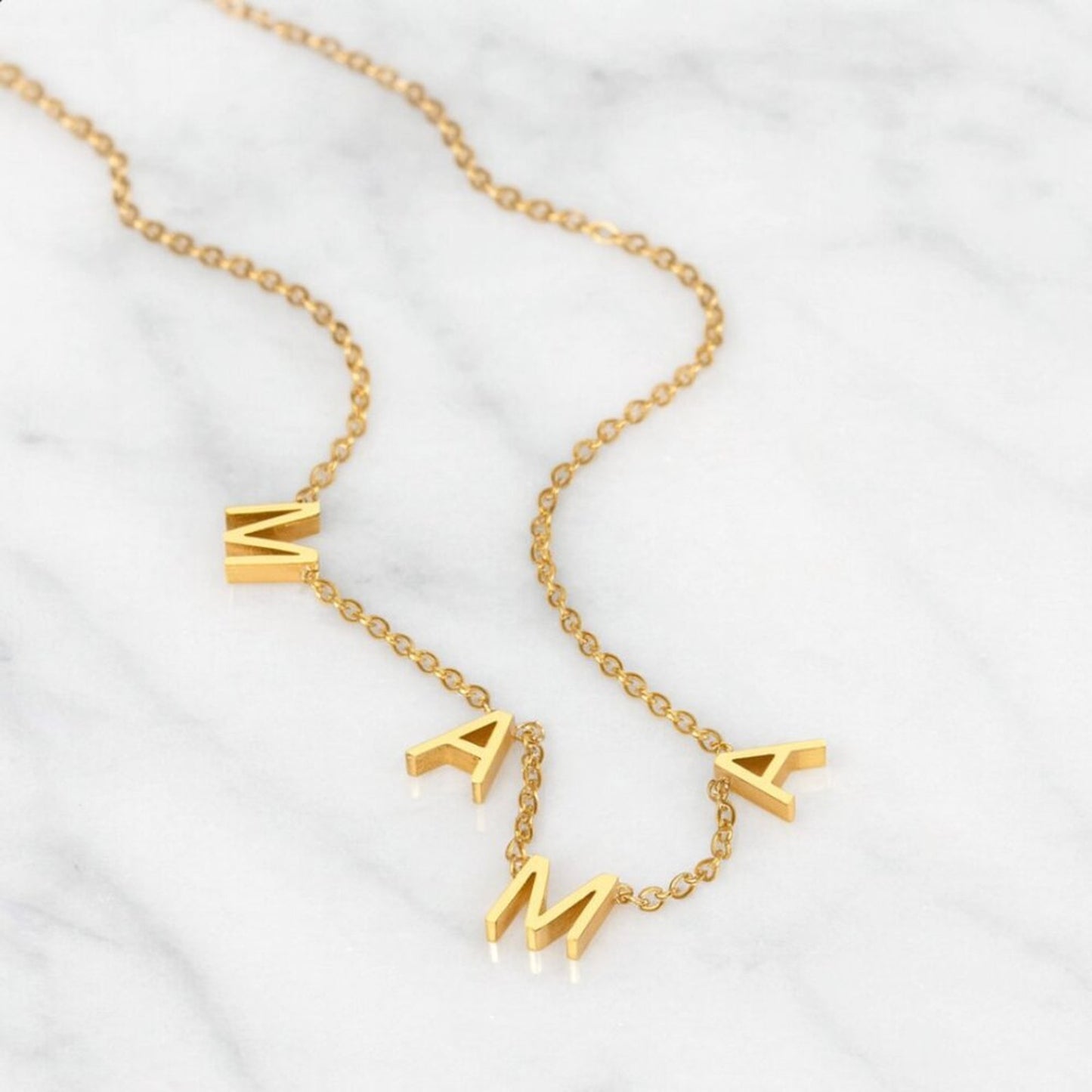 MAMA Gold Plated Stainless Steel Necklace