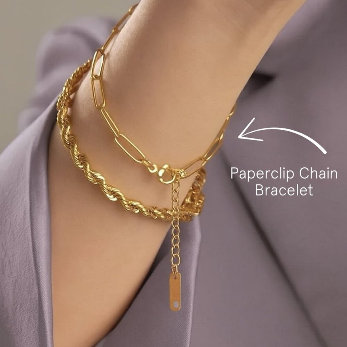 “Evelyn” Paperclip Chain Bracelet