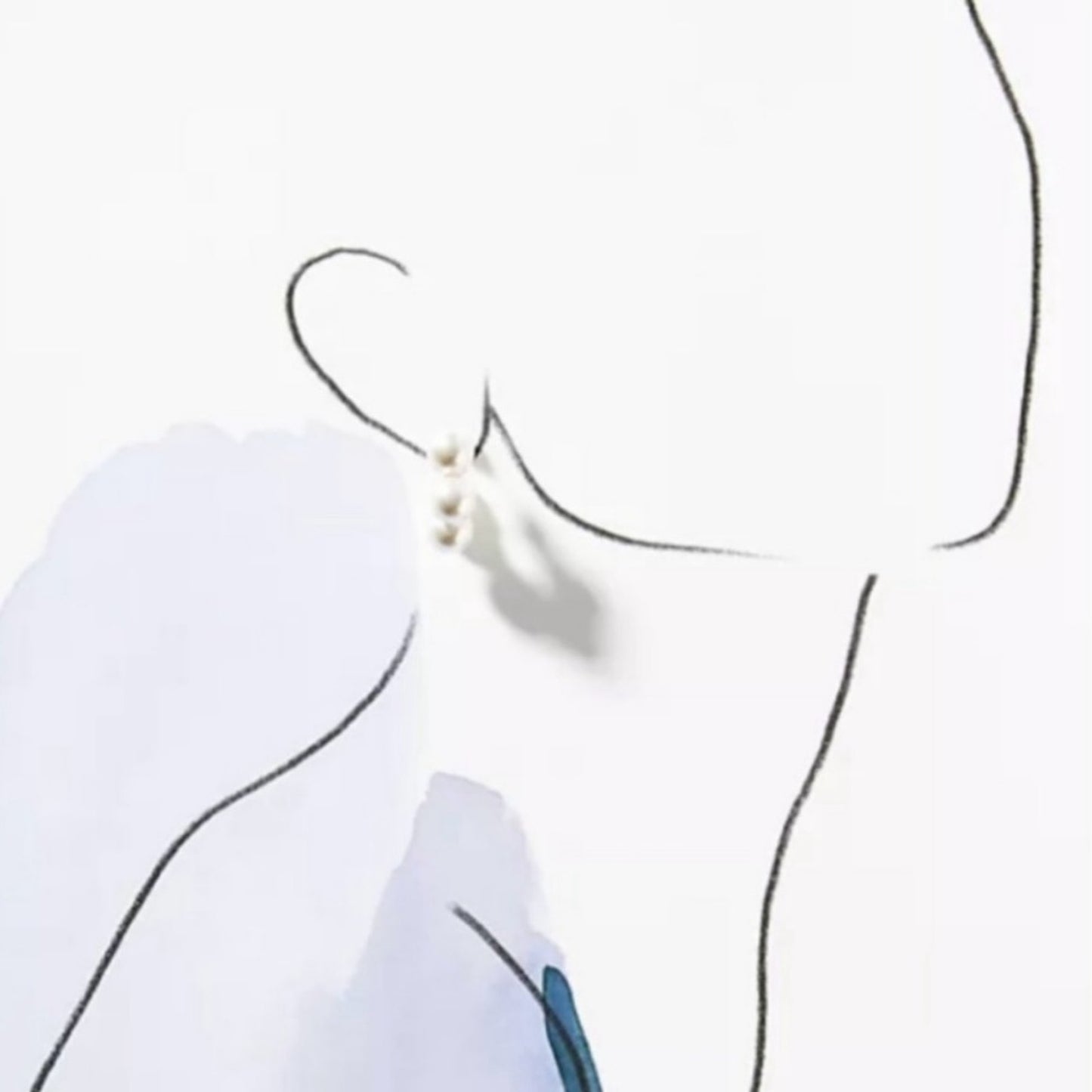 Anthro Gradient Pearl 18K Gold Plated Hoop Earrings