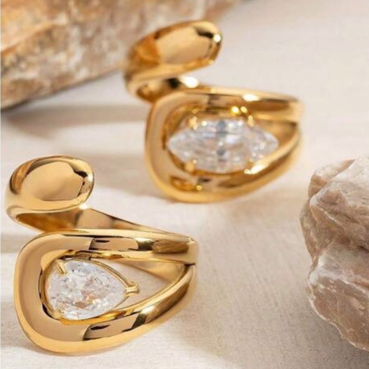 “Phoebe” Luxe Geometric Statement Ring size 7-8