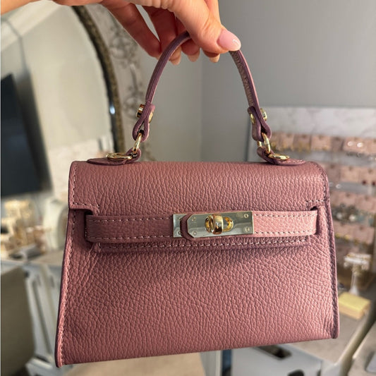 🇮🇹 “Florentina” Mauve Genuine Italian Leather Purse