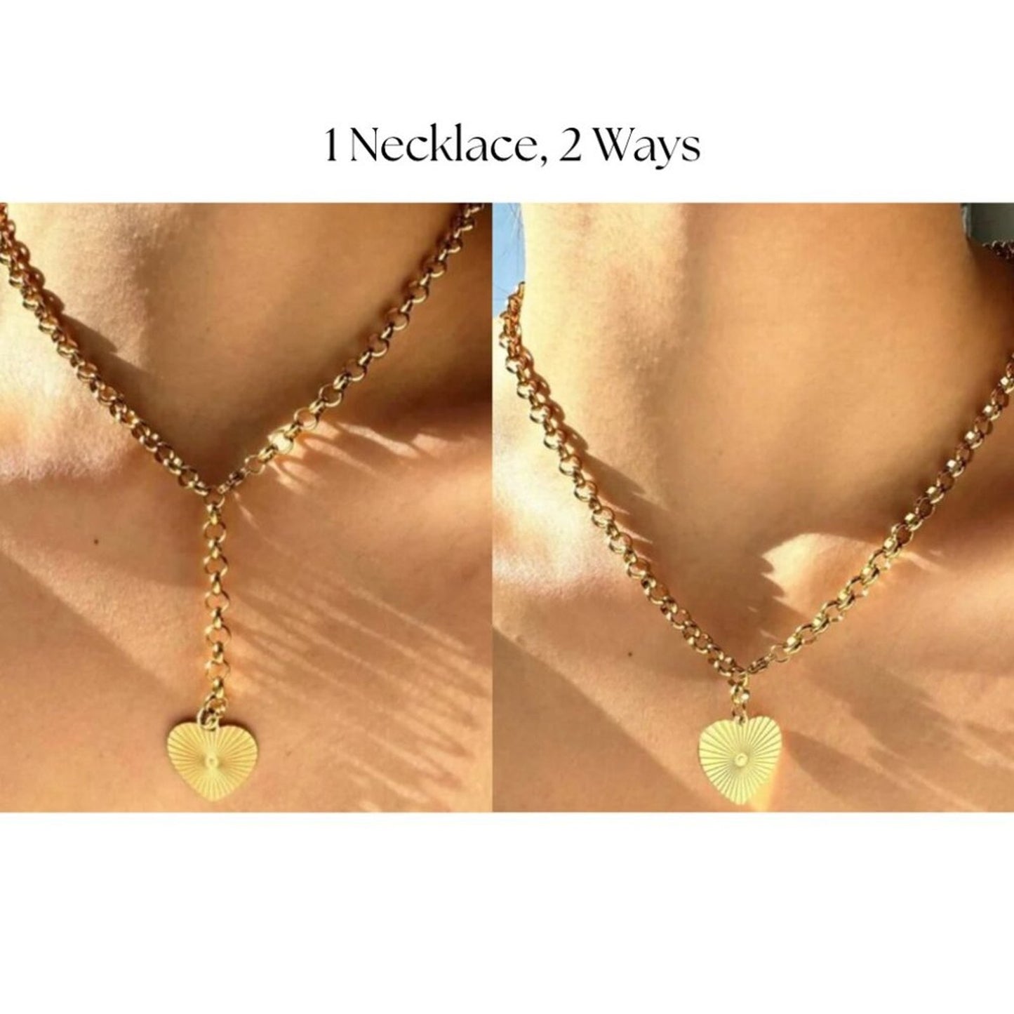 “Alicia” Convertible Heart Charm Love Necklace