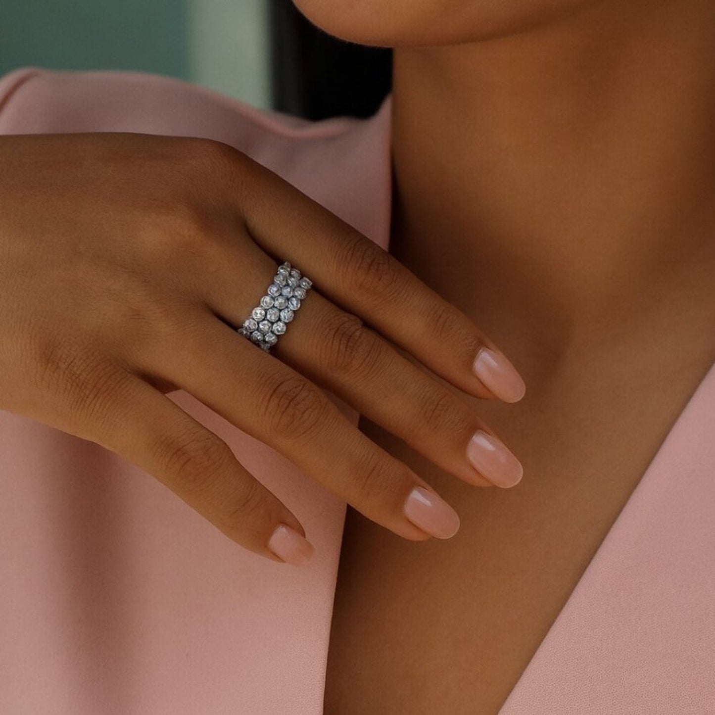 "Prestyn" Demi Fine Layered Ring Silver