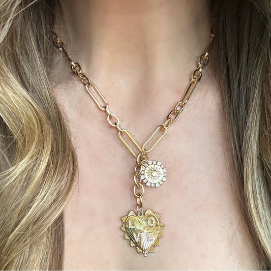 “Sarah” 14K Heart Charm Necklace