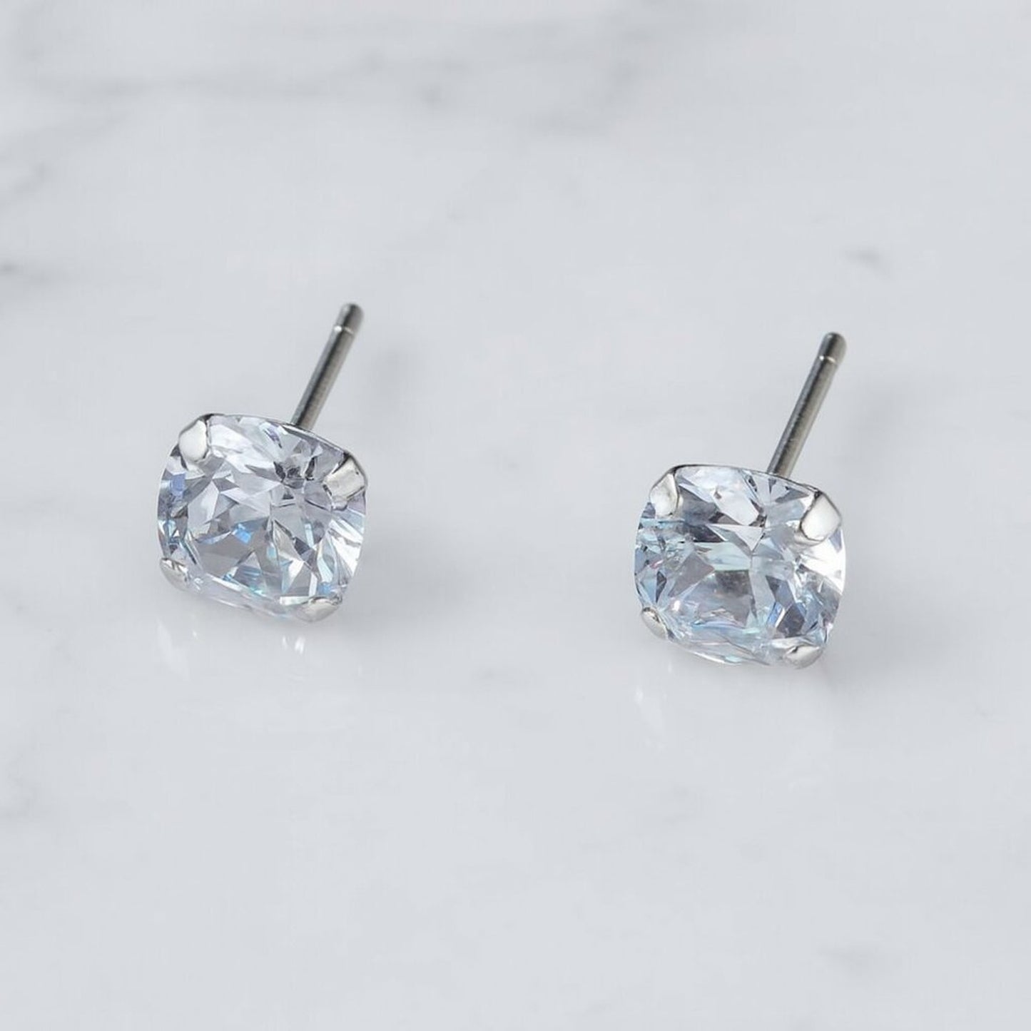 "Cohen" 2 Carat Silver Stud Luxe Earrings